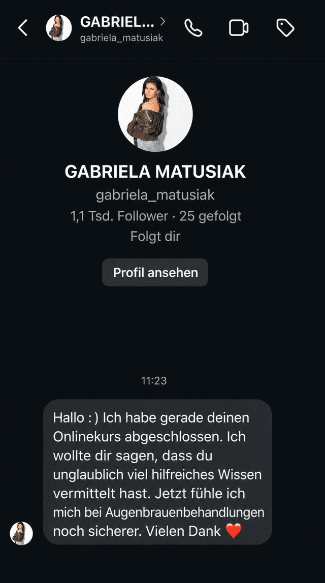 Bewertung einer Teilnehmerin 3 — Instagram