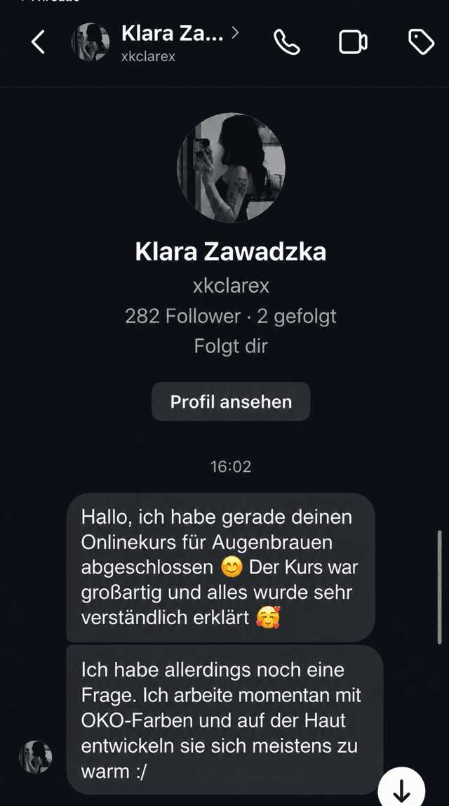 Bewertung einer Teilnehmerin 4 — Instagram