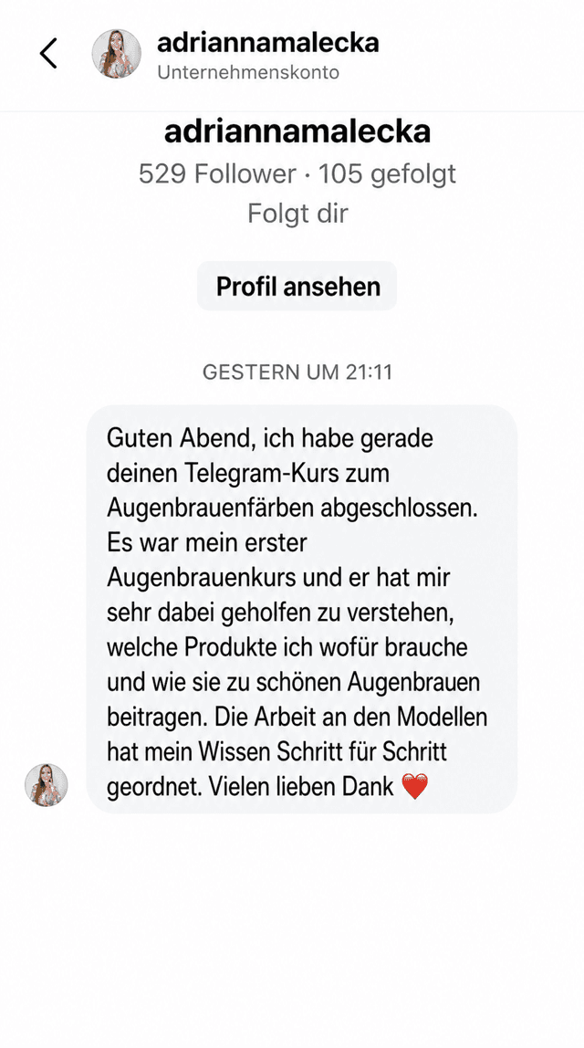 Bewertung einer Teilnehmerin 5 — Instagram